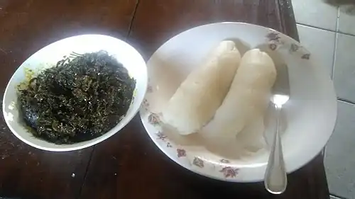 Water fufu and Eru soup ready for lunch