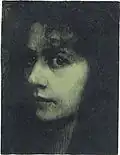 Weiblicher studienkopf (Female head, study) (1896)