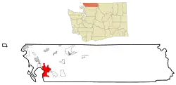 Location in Whatcom County and the state of Washington