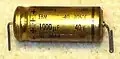 Polarity marks on an electrolytic capacitor