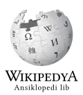 Wikipedia logo displaying the name "Wikipedia" and its slogan: "The Free Encyclopedia" below it, in Haitian Creole