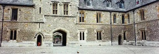 Chamber Court, 1394, looking through Middle Gate to Outer Court and Outer Gate