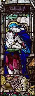 Window in St Luke's Havelock. The Nativity.
