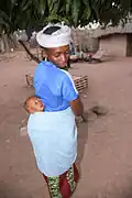 Infants frequently sleep whilst being worn.
