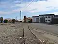 Disused private siding across Maunsell Street from the Woolston Railway Station yard.