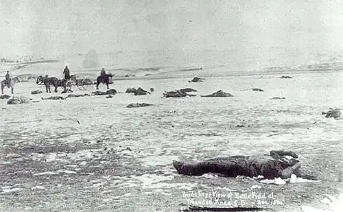 Frozen corpse on field