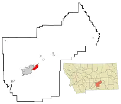 Location of Lockwood, Montana, just east of Billings