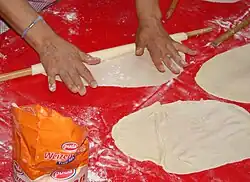Rolling out the dough