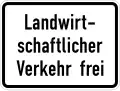 Agricultural vehicles allowed