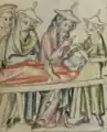 Joseph raises the man on the stretcher from the dead.