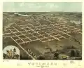 Tecumseh, Lenawee County, Michigan, 1868; drawn by A. Ruger, published by E.S. Glover (Eli Sheldon), Chicago Lithographing Co.
