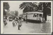 Electric tram in Batavia.