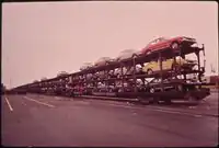 Train car of Capris in Baltimore ship port.