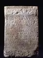 Roman inscription, ca. AD 45, showing a use of the long i letter for the close [i] sound of Latin short ĭ before a vowel: claudIo.